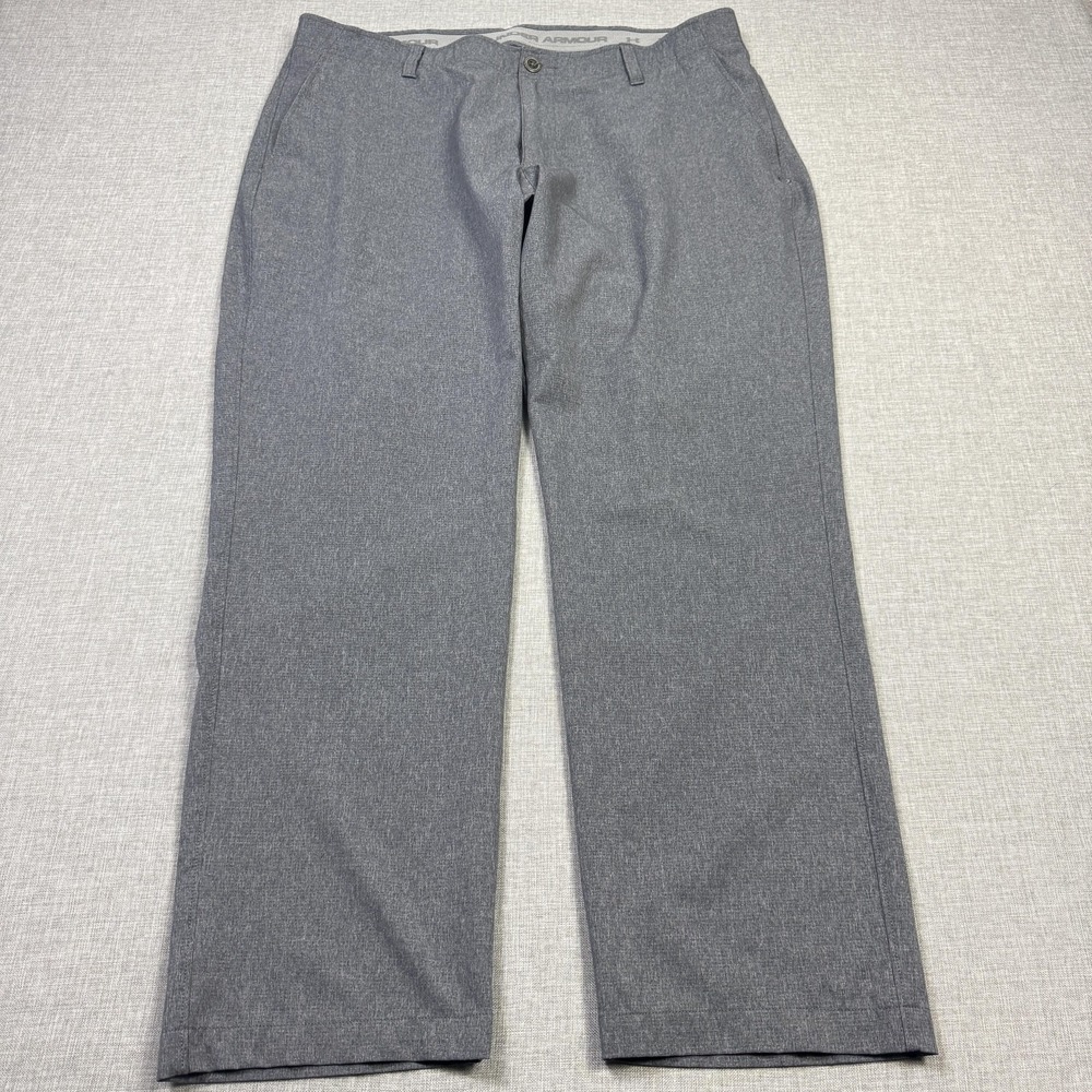 Under Armour Golf Pants‎ Mens 40x30 Gray Dress Flat Front Straight Performance